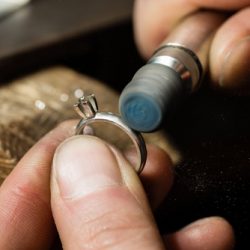 Craft,jewelery,making.,ring,polishing.,macro,shot.